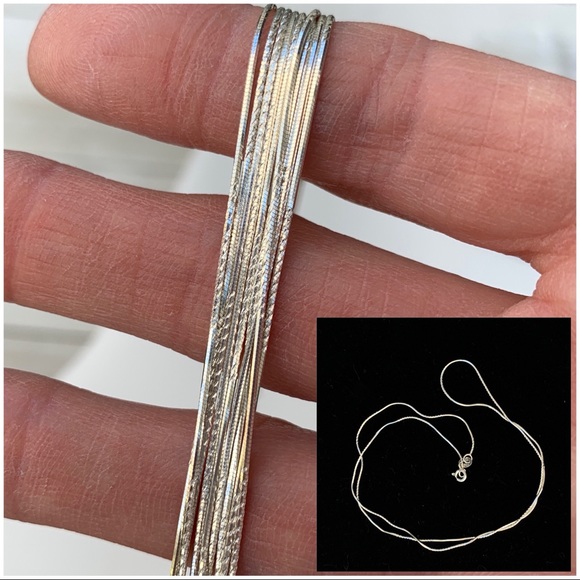 Vintage Italian 925 Sterling Silver Snake Style Chains - Picture 6 of 16